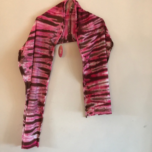 NWT Shining Shakti Organic Cotton Scarf. Pink, Brown & White. - Picture 1 of 15